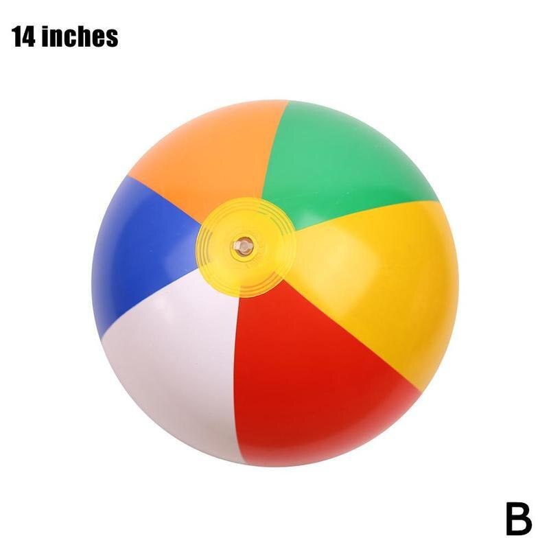 Summer Outdoor Inflatable Beach Ball Toy Fun Outdoor Toy Swimming Water Ball 12/14/16/20/25 Beach 6-color Play Inflatable I H3M4: 14 inches