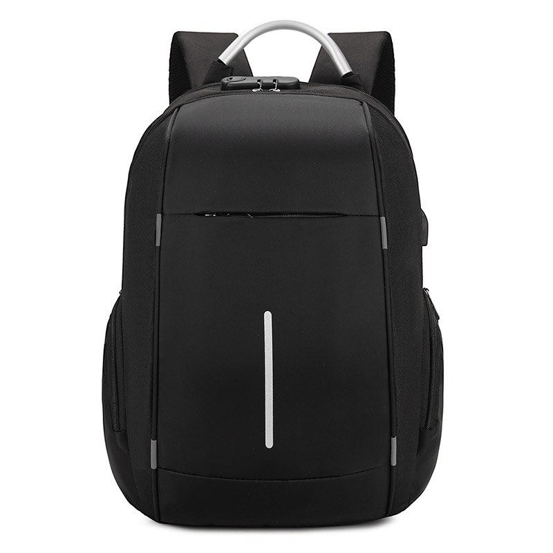 Anti Theft USB Charging Laptop Backpack Men Large Capacity Travel Bag Pack Many Departments Waterproof School Bags: Black
