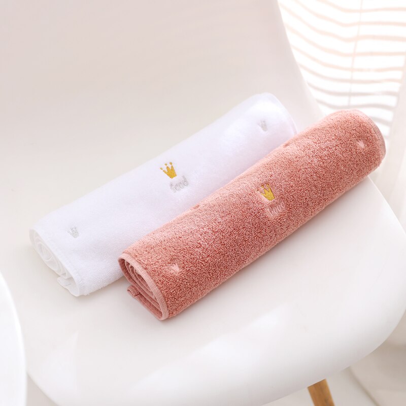 Serviettes de bain 140 coton 70 x 100% cm, serviettes absorbantes, avec couronne brodée, pour le visage, pour Couple, rectangles, pour la salle de bain
