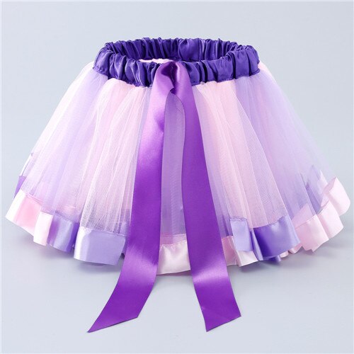 Girls Kids Tutu Skirt Petticoat Rainbow Pettiskirt Bowknot Skirt 2-6years Tutu Skirts Dancewear princess Girl clothes 20#: light Purple / 5T