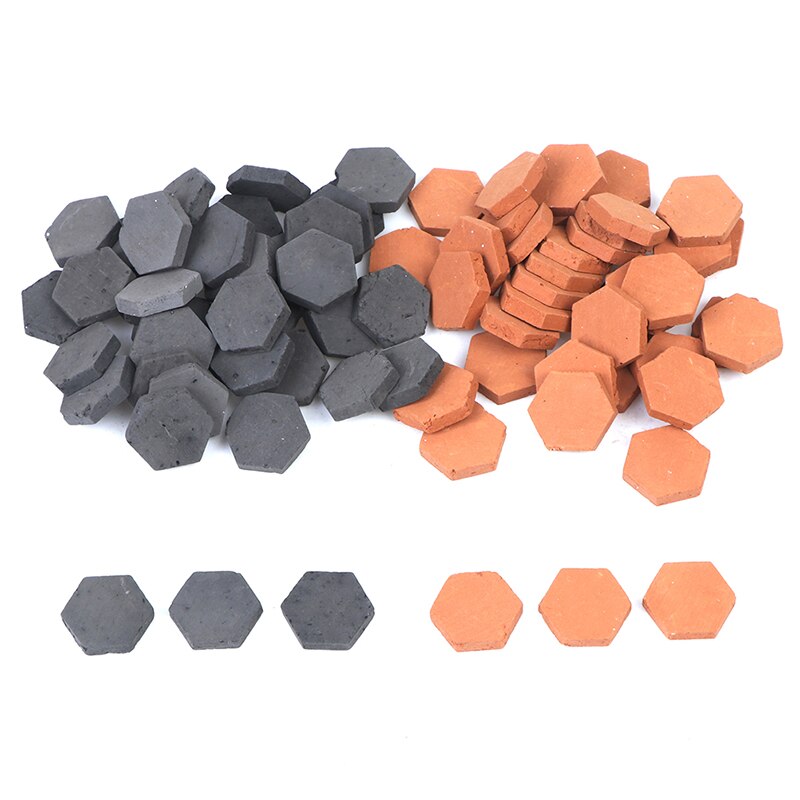40PCS 1/16 Scale Simulation Miniature Hexagon Red Brick Model Toy