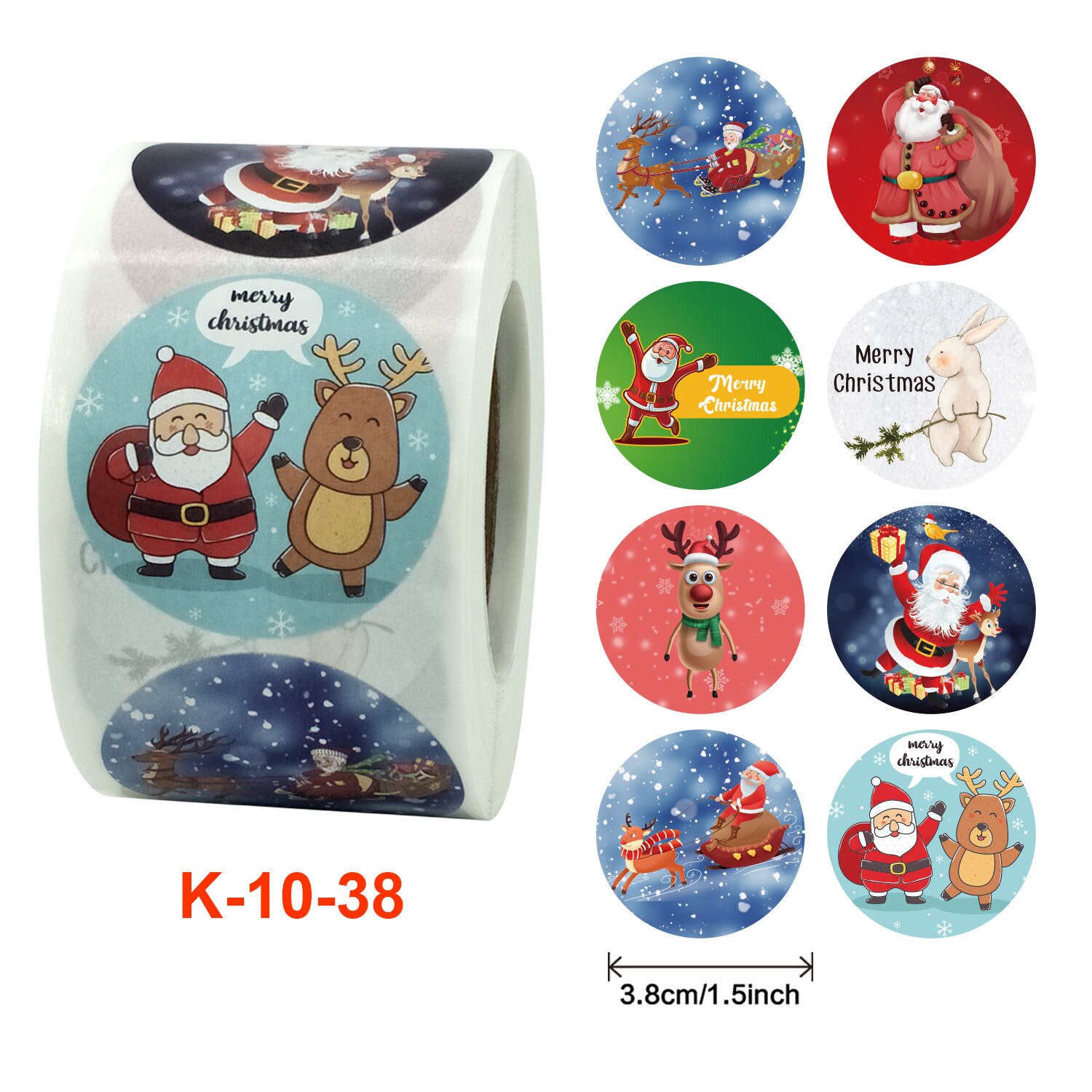 Vrolijk Kerstfeest Stickers 500 Stuks Kerstman Sne... – Grandado