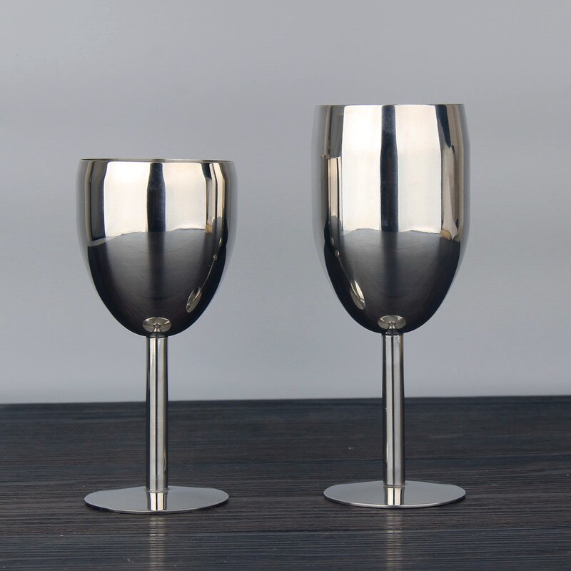 Copas de vino de acero inoxidable, accesorios para Bar, copas de champán de Metal brillante para de boda, copa de vino tinto, Copas de Brandy, 1 Uds.