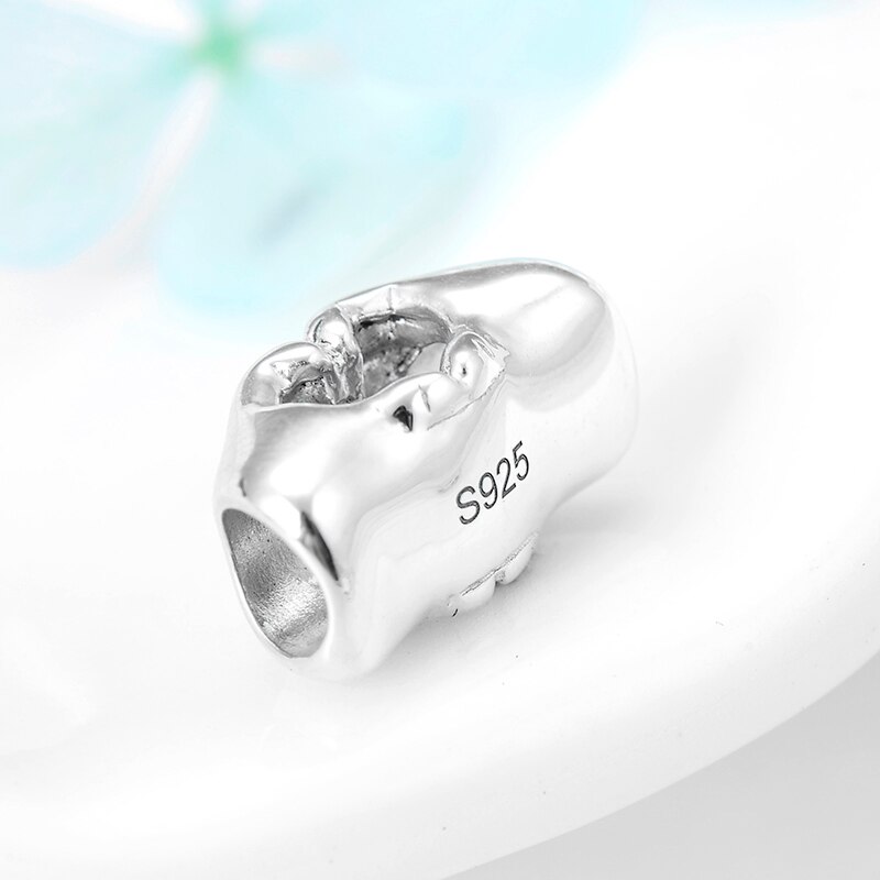 Levensechte 925 Sterling Zilveren Hart Gebaar Bedels Kralen Fit Originele Europese Armband Bangles Sieraden Maken