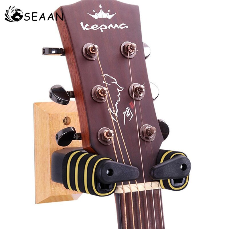 Seaan gitarr väggfäste hängare trä plast gravity autolås hållbara musikinstrument hållare tillbehör