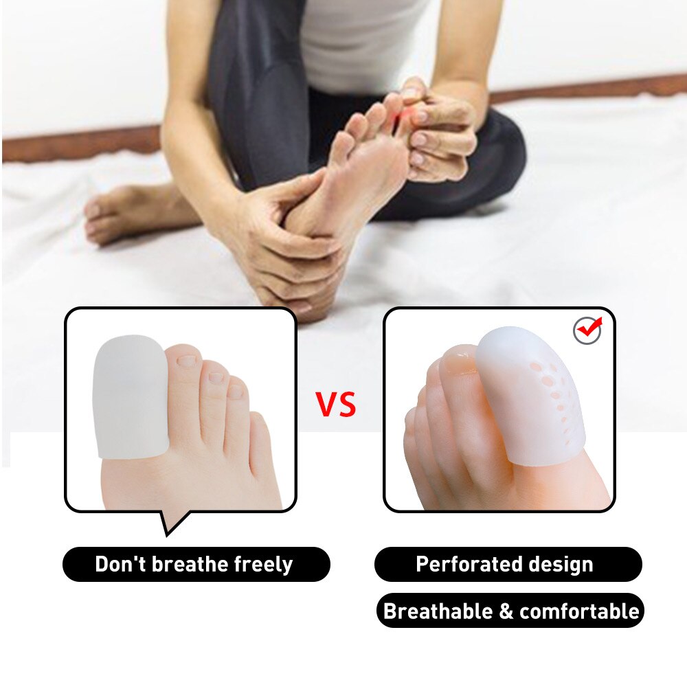 Protège-orteils en Silicone avec trous, 10 pièces, protection des cors du pouce, callosités, ampoules, séparateurs, soins des pieds, D2981