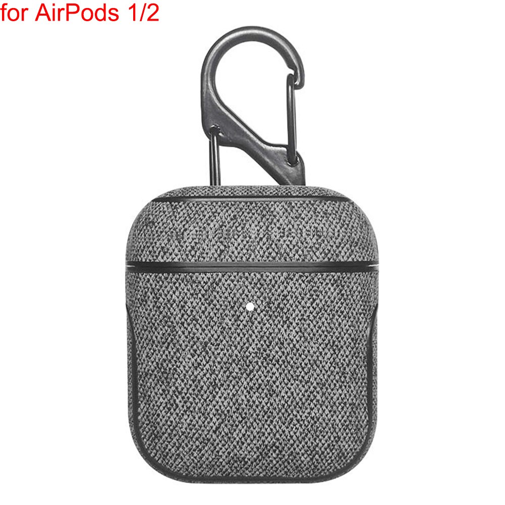 Bluetooth Kopfhörer Leder Fall Für Apple AirPods 1 2 Pro Stoff Anti-verloren Stoßfest Abdeckung PU Haut Für Luft schoten 3 Mit Haken: Leather Gray