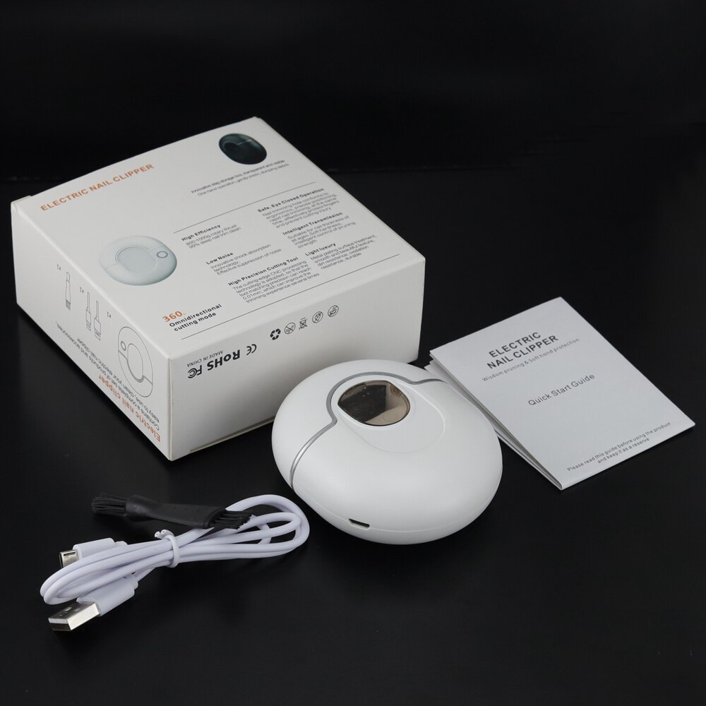 Protable Electric Nail Clipper Device Automatic 500mah Battery Trimmer Cutter Scissors Anti-Splash machine Manicure Drill