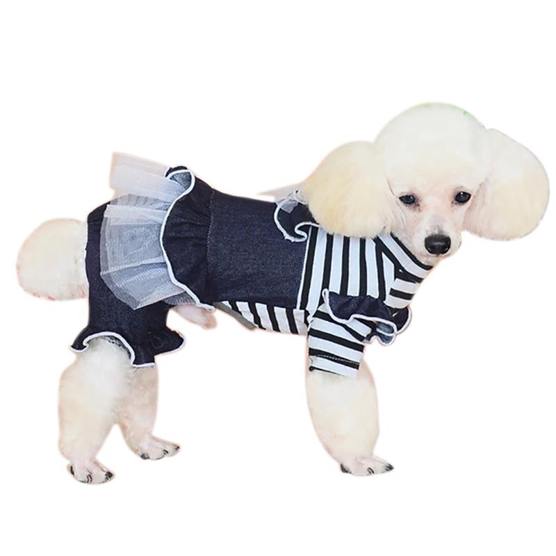 Zomer Pet Dog Leuke Strik Kleding Kostuum Jurk Tutu Denim Jurk XS-XL Hond Trouwjurk: M