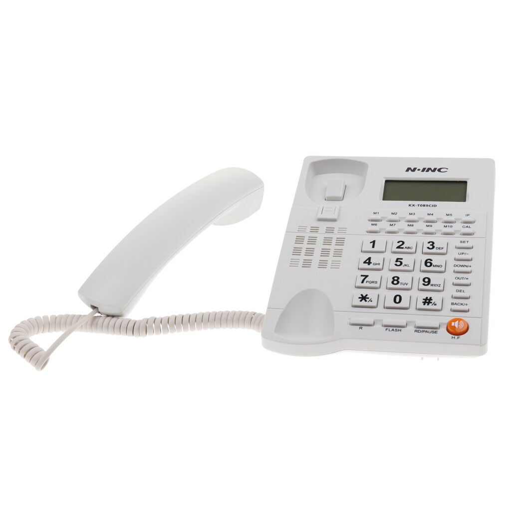 Fastnet telefon telefon stationær telefon med opkalds-id genopkald tilbagekald stor knap hjemmetelefon højttaler telefon genopkald