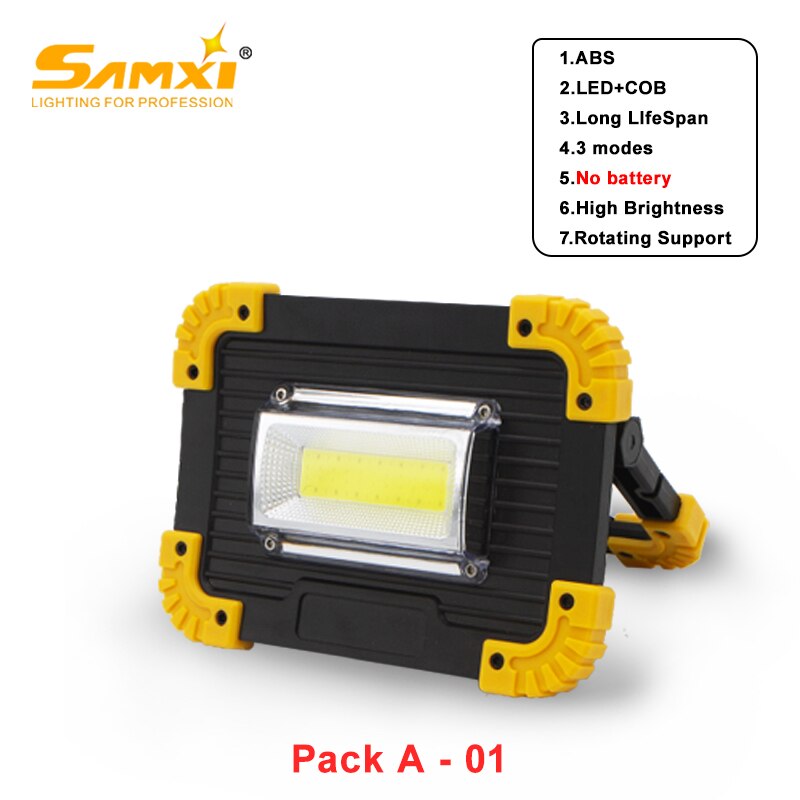 Batería portátil Spotlig 18650 con linterna LED recargable como banco de energía equipo de Camping para lámpara de Camping linterna al aire libre: Pack A 01