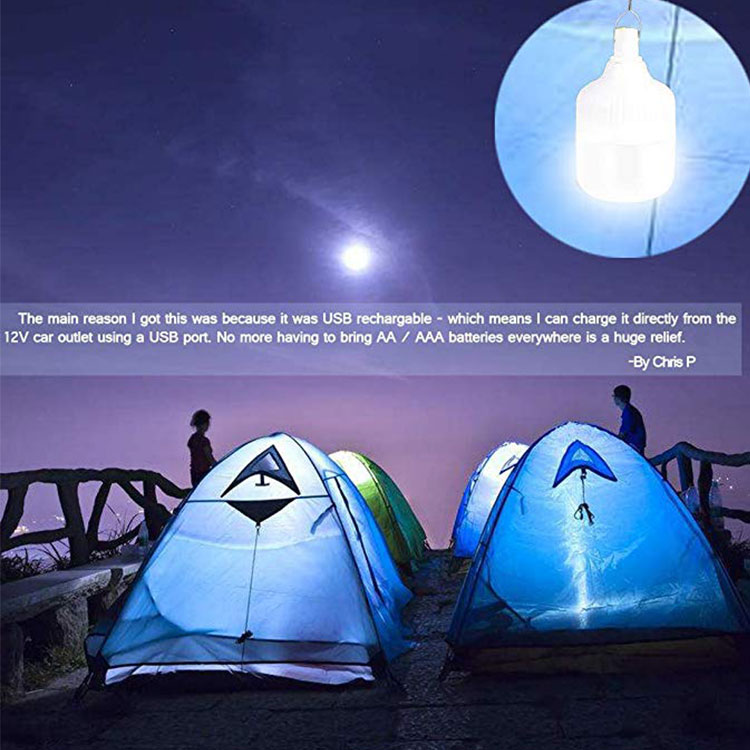 Udendørs pære usb genopladelig led nødlys bærbar telt lampe batteri lanterne grill camping lys til gårdhave / veranda / have