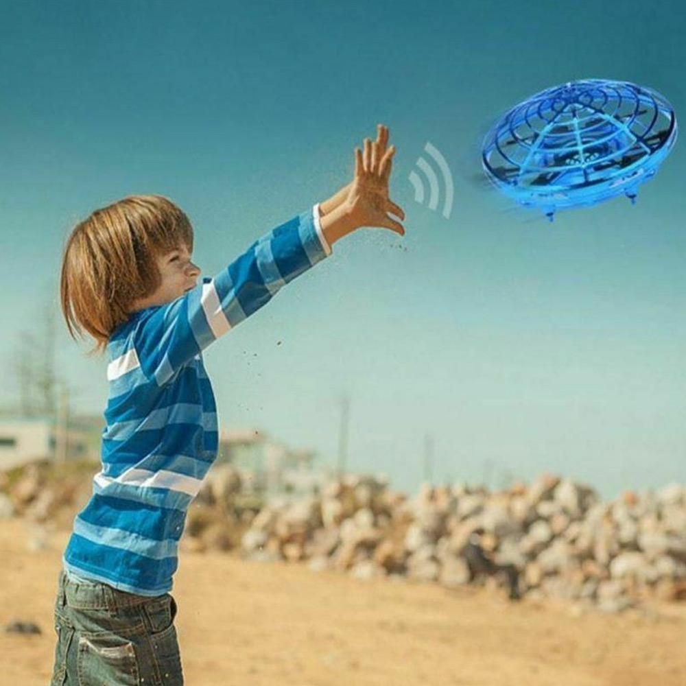 BLAUW UFO Vlucht Simulator Zelf Avoidance Handbediende Drone Rc Afstandsbediening Racing Multidirectionele Vliegtuigen Inductie Speelgoed