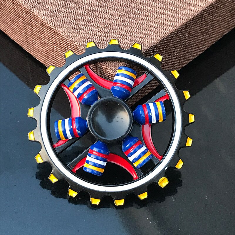 Double Layer Fidget Spinner Colorful Metal Rudder Gear Wheels Hand Spinner Fidget Spinner For Stress Relief Gyro Toys: S-15