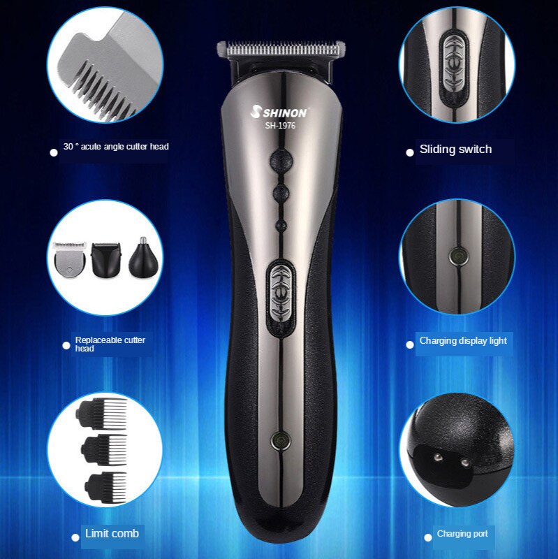 Cross Border Sales Multi-functional 3-in-1 Hair Clipper Household Electric Shaver Oil Head Electric Clippers Nose Hair Trimm