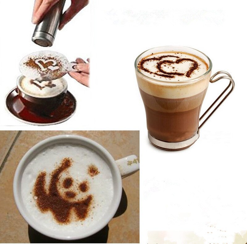 16Pcs Koffie Latte Cappuccino Barista Art Stencils Cake Stofdoek Sjablonen Koffie Gereedschap Accessoires Gusto Nespresso Zavarnik Dolce