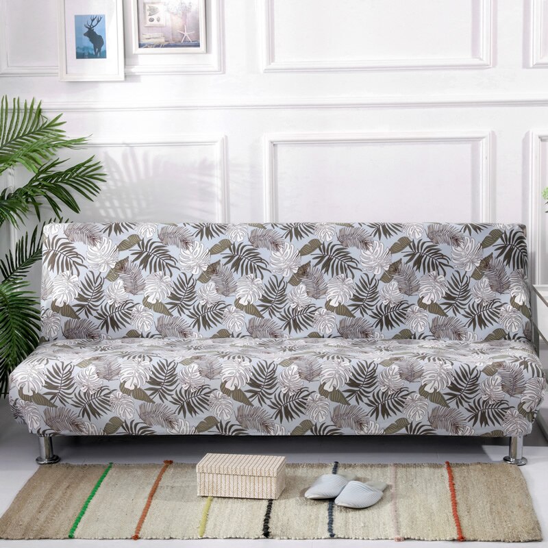 Längd 160-190cm bäddsoffa överdrag utan armstöd fällbart överdrag stretch överdrag billiga sofföverdrag elastiskt spandex överdrag: K376