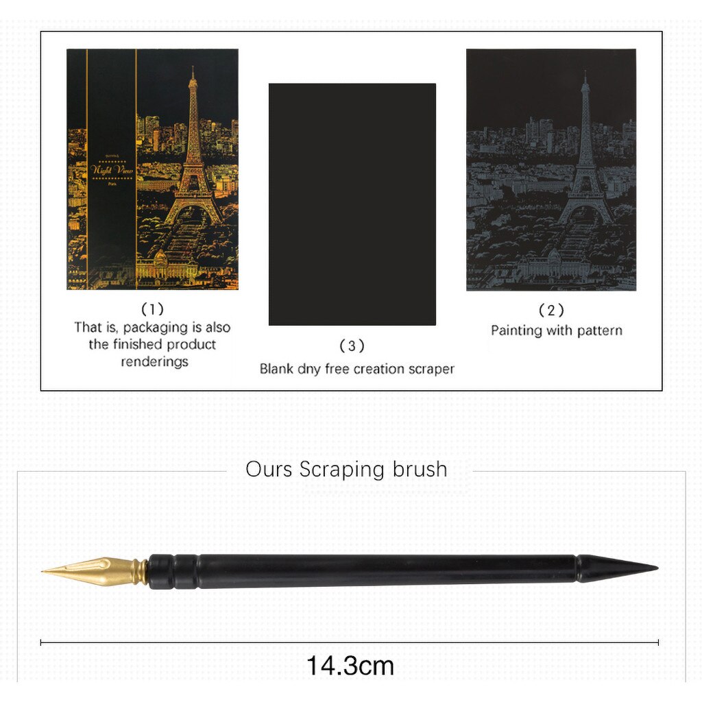 Gold Color Scratch It Scratch Art Teen Adult Scratch Card Magic Pictures Drawings Baby Educational Toys 4.7