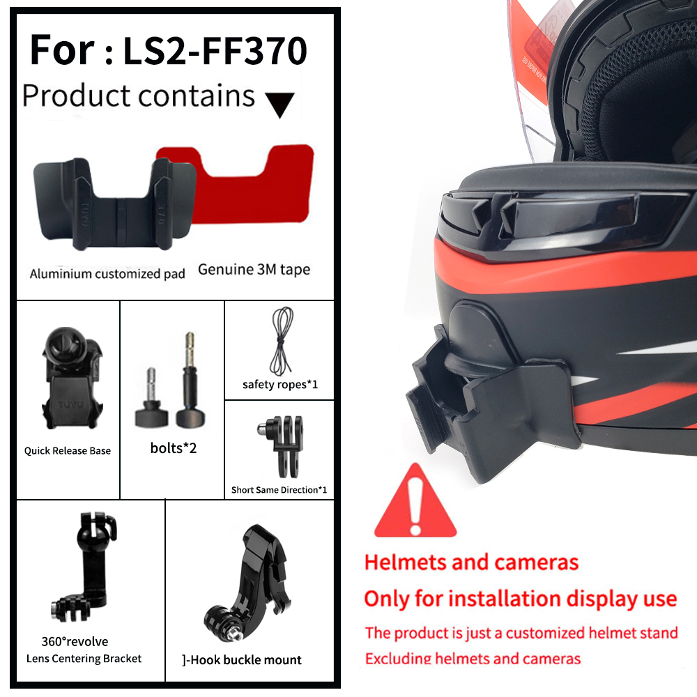 LS2-Helm, maßgeschneidert, MX701 436 FF370 352 800 801 802 805 811 903, Kinnhalterung für GoPro Hero10 Insta360 X2 3 DJI-Zubehör: CAMEL