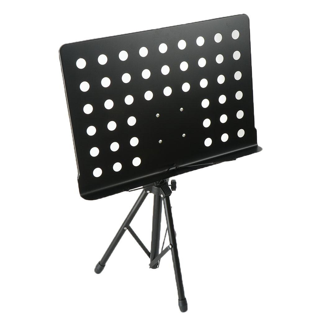 Foldable Sheet Music Stand, Adjustable Height 80-140cm, Black