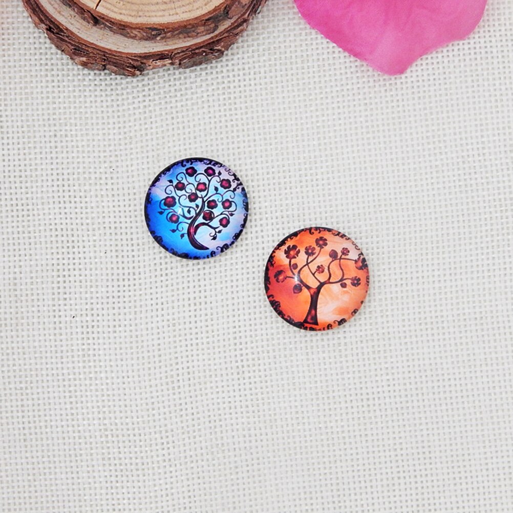 10pcs 12mm Mixed Round Mosaic Tiles for Crafts Glass Mosaic Supplies for Jewelry Making