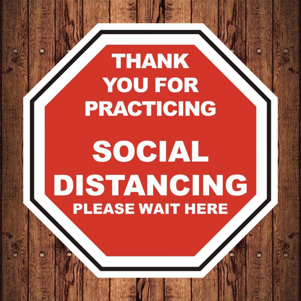 Please Practice Keep Distance Floor Sign Innovative Anti-slip Decal Sticker for Hospital Malls Bathrooms Public Areas