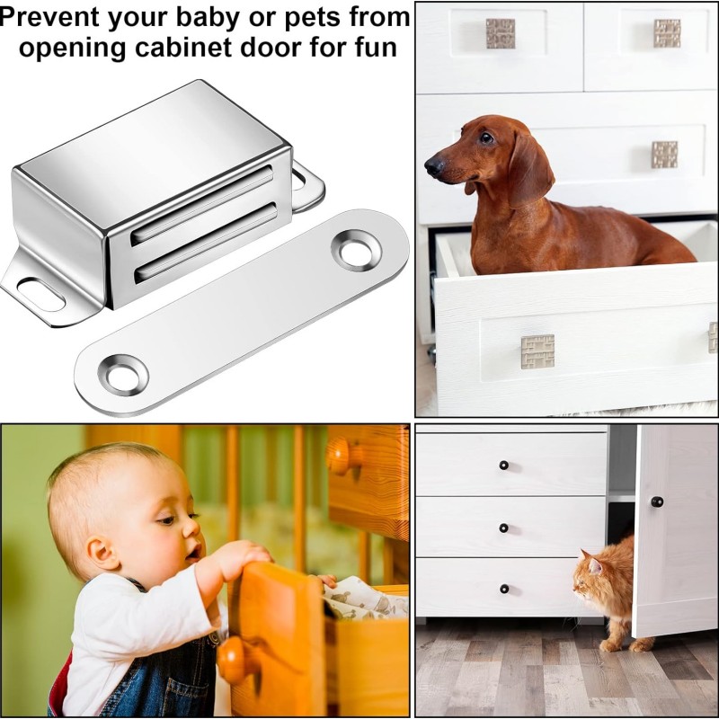 Magnetic Door Catch Strong Heavy Duty Cabinet Catches Cupboard Wardrobe Magnets Door Latch Catch Furniture Stopper Hardware