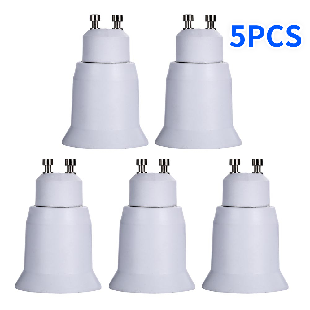 5 stk  gu10 til e27 utgangspunkt skrue lys lampe pæreholder adapter sokkel omformer lampeholder omformer