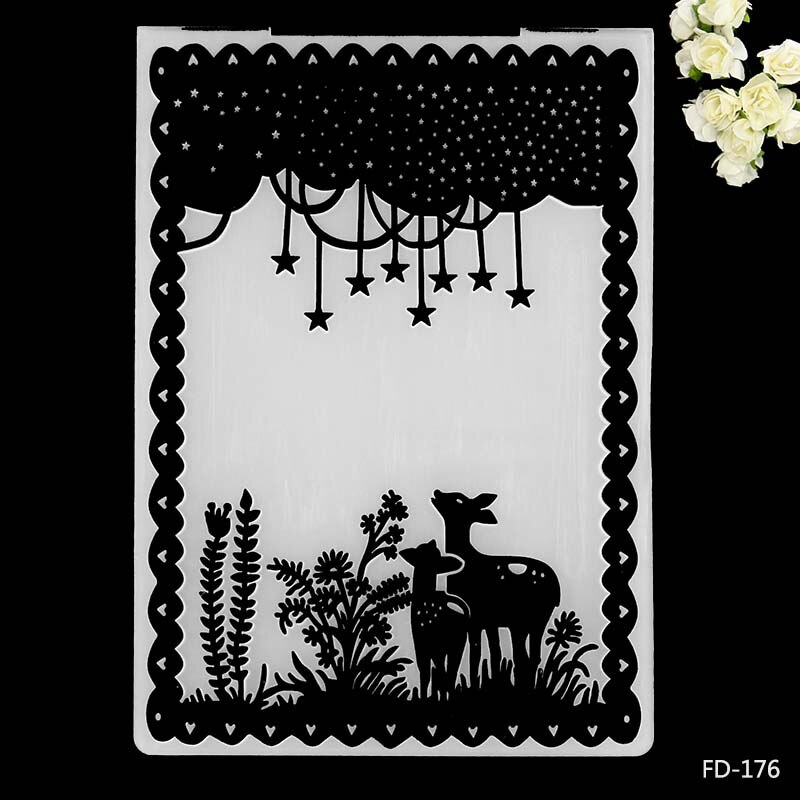 Plaques de gaufrage de différents styles | Papier pour bricolage au circulaire, matrices de découpe, dossier de gaufrage en plastique pour Scrapbooking: FD-176