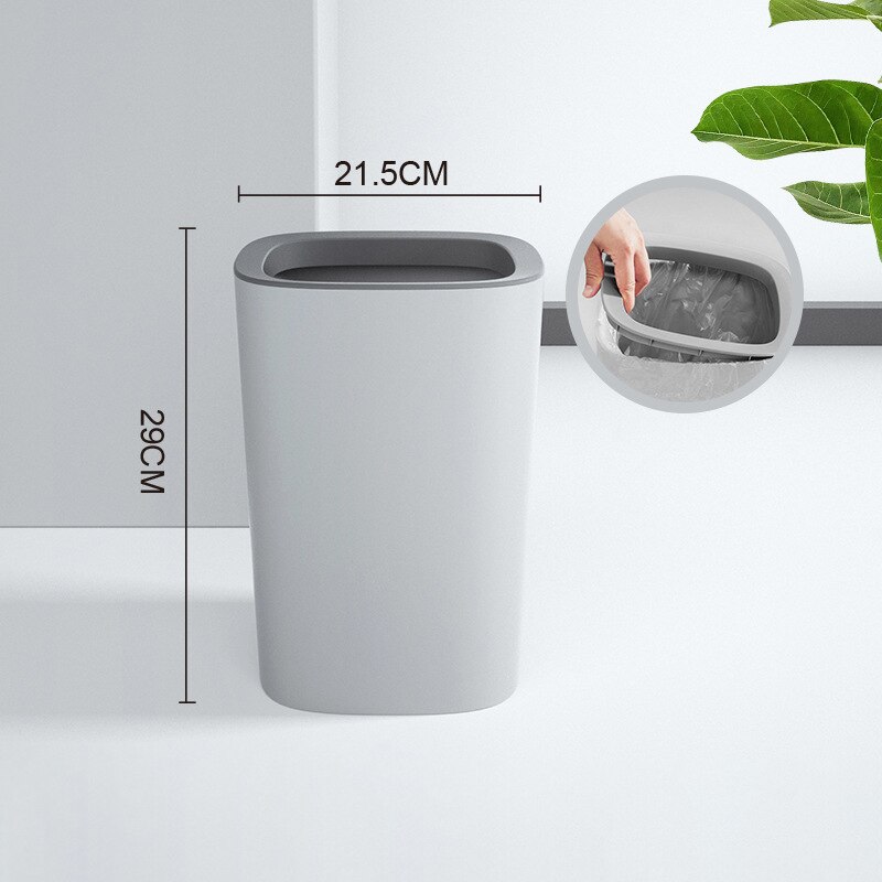 12L Nordic Plastic Vuilnisbak Garbage Dust Bin Opslag Emmer Papiermand Home Office Afvalbak Zonder Deksel Prullenbak: 2