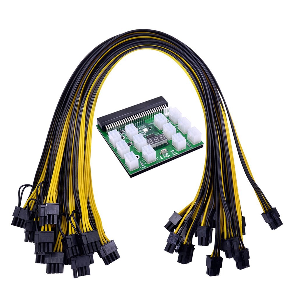 Chipal Power Module Boord Kits Met 12Pcs 6Pin Om 6 + 2 8Pin Power Kabel Voor 1200W 750W Psu Gpu Mijnbouw Ethereum