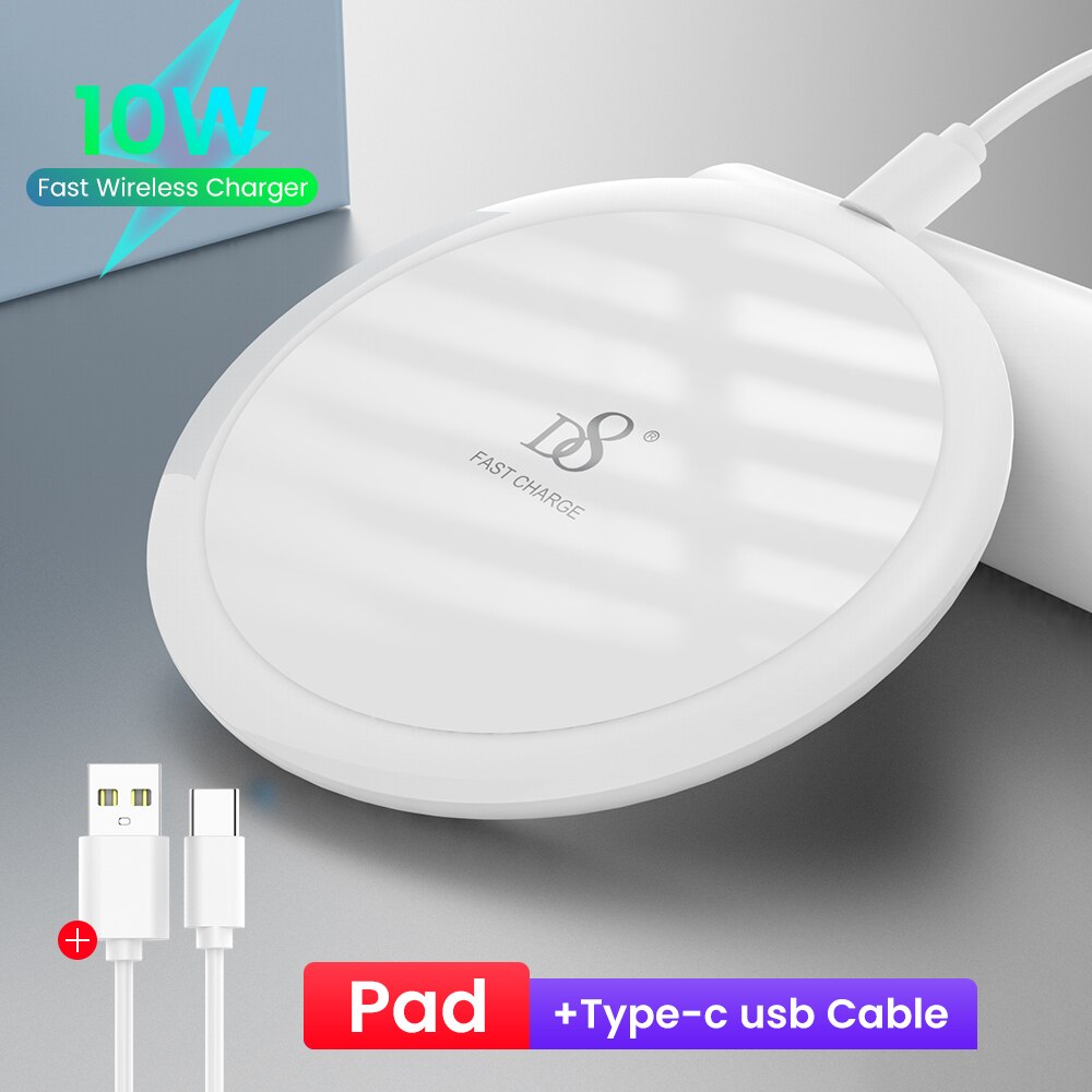 10W Wireless Charger For iPhone 12 Mini 11 Pro Xs Max Fast Wireless Charging Pad For Samsung Xiaomi Huawei Qi Wireless Charger