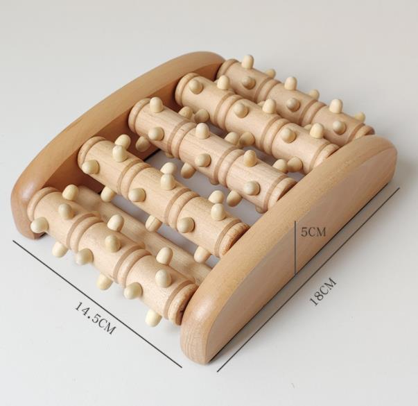 Holz Fuß Massage Walze Big Fünf-row Holz Fuß Massager Stimuliert Akupunkturpunkt Füße Plantarfasziitis Roller Reflexzonenmassage: WHITE