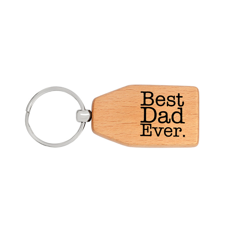 Juelee Natuurlijke Houten Sleutelhanger Sleutelhanger Ronde Vierkante Anti Verloren PAPA/VADER/OPA LIEFDE U MEER MEISJE JONGEN VRIEND Hout Sleutelhangers: square dad