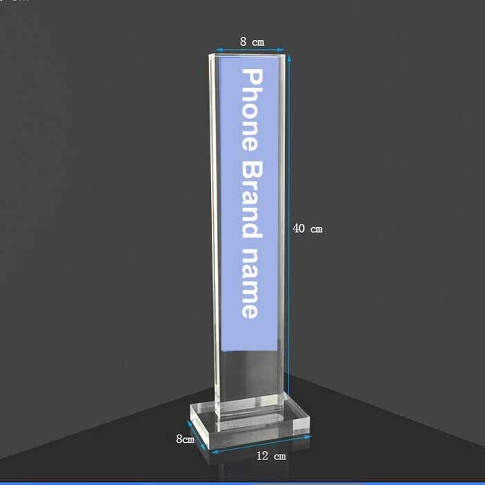 Acrylic Mobile Phone Brand Name Leader Holder Cell Phone Adverting Paper Stand for exhibition Store display Open show case