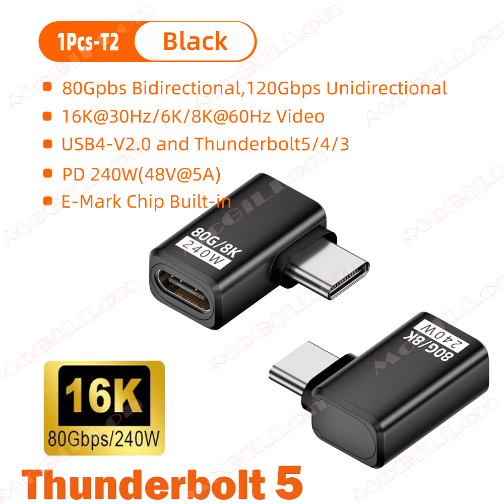 Thunderbolt 5 PD240W USB4 V2.0 Type-C naar Type C snellaadadapterconverter 80 Gbps dataconnector 8K bij 60 Hz USB C OTG-adapter: Blauw