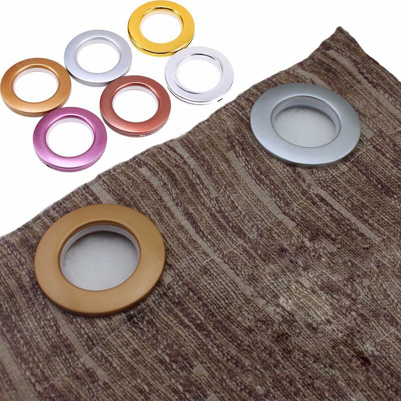 10 stk gør-det-selv plastik cirkel øjering syning tape gardin persienner draperi lav støj runde gardin bøjler ringe boligindretning