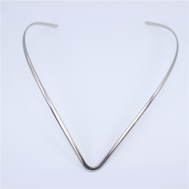 Collar de joyería de acero inoxidable 316L, cuello en V, ancho de 3mm/4mm, color dorado, talla ajustable, ropa Popular para mujer LH542: Silver color 3mm