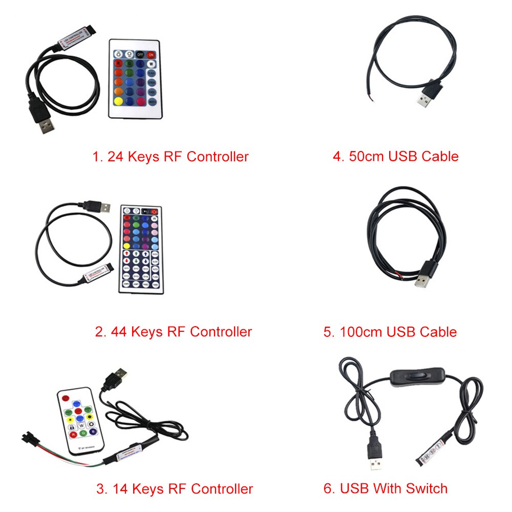 5V USB LED Strip RGB Controller Mini RF Afstandsbediening Dimmer Voor 5050 3528 SMD RGB LED Strip licht JQ