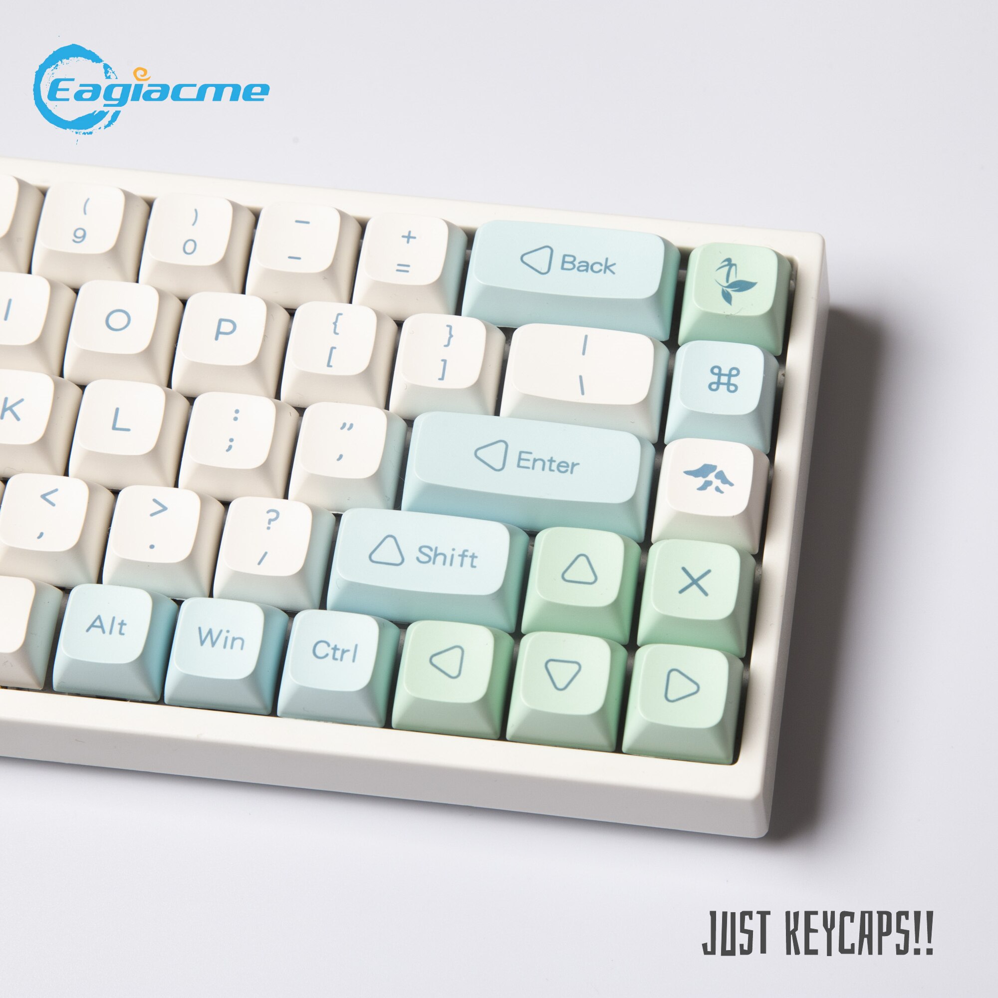 XDA 132 Keys PBT Dye Sub Keycaps XDA Minimalist Green Ice Mint For Mx Switch Mechanical Keyboard 68 84 89 980 104 Layout