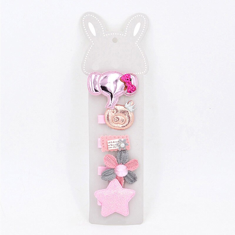 5 teile/satz Kinder Baby Haar Clips Kinder Mädchen Bögen Crown Haarnadel Haarbandjes Baby Clips Haar Zubehör Barettes Fille Enfant: Style 1