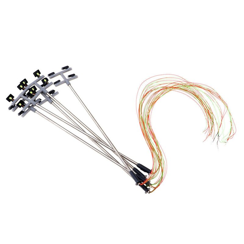 5pcs 1:100 Ho Scale 4 Led Street Lights Scenery Mini Lamppost & 1pcs 3 Color Traffic Light Signals Scale Model 6 Led