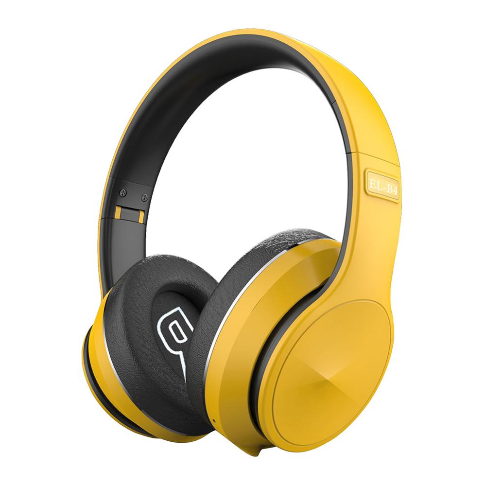 Headphones EL-B4 Wireless Bluetooth Stereo Surround 250mAh Foldable Headset Yellow Orange Golden Silver Option Earphones: YELLOW