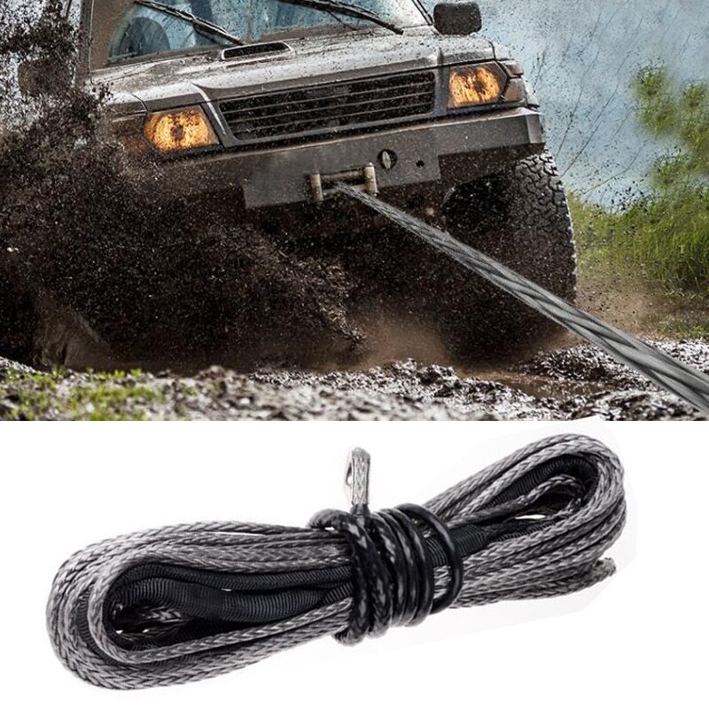 Câble de treuil Kevlar 6mm * 15m, corde de treuil synthétique 6mm, ligne de treuil ATV UTV pour petits treuils