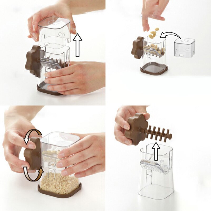 Manual Nut Grinder Portable Dried Fruit Crusher Hand Peanut Masher Walnut Chocolate Chopper With Cover Kitchen Tool Accessories