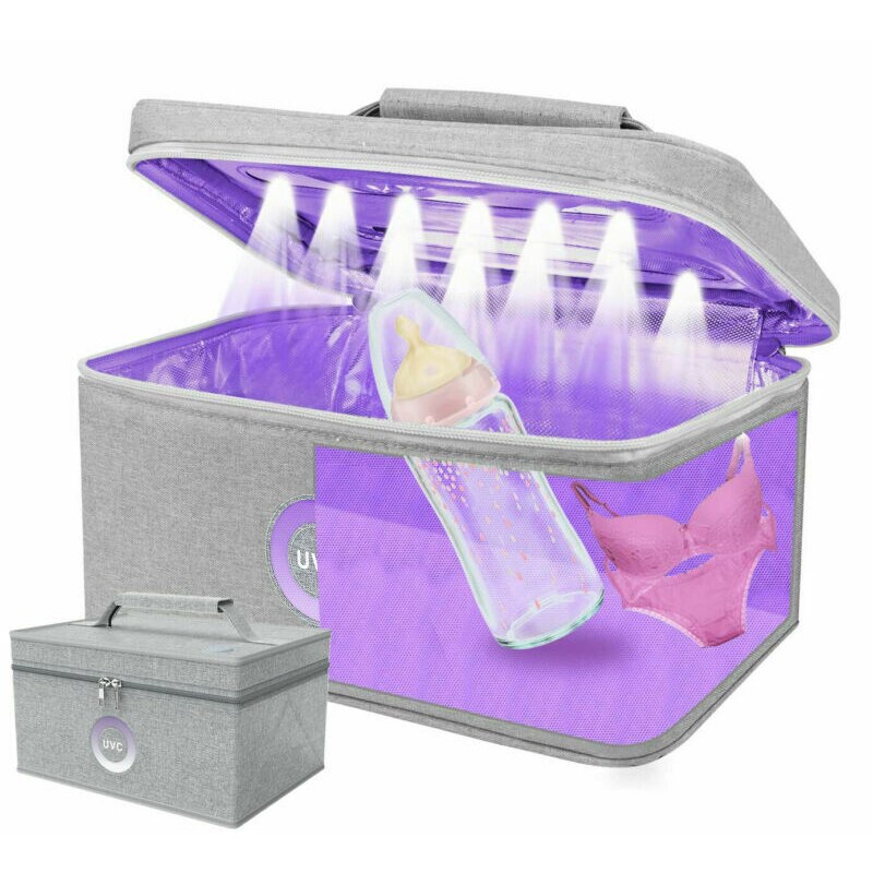 Foldable UV Light Sanitizers Bag Portable UVC Box Rechargeable Clean Kills Germs Disinfection Box for Mask Underwear