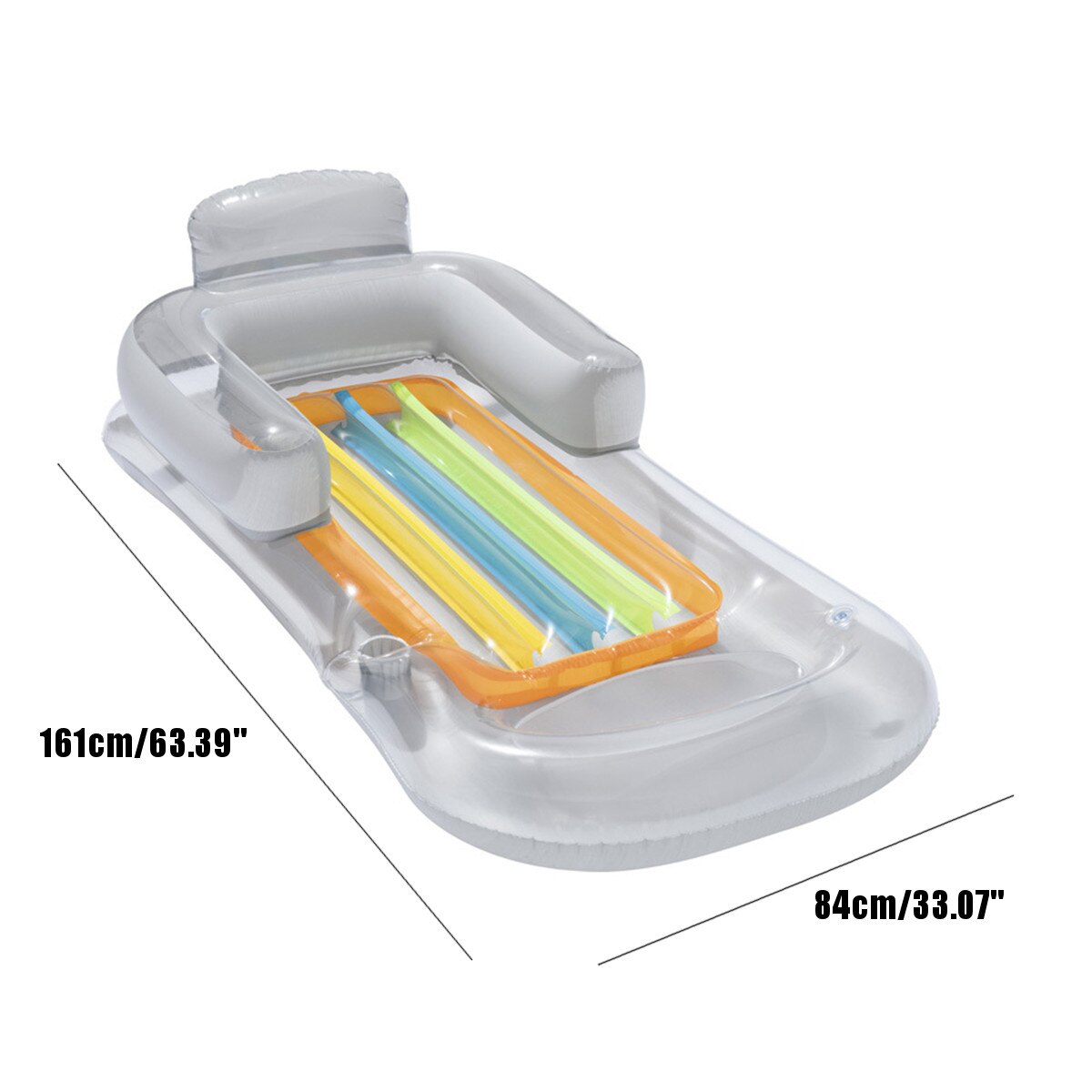 Uppblåsbar flytande rad strand simma luftmadrass pool flyter flytande lounge sovplats för vattensport fest 161 x 84cm