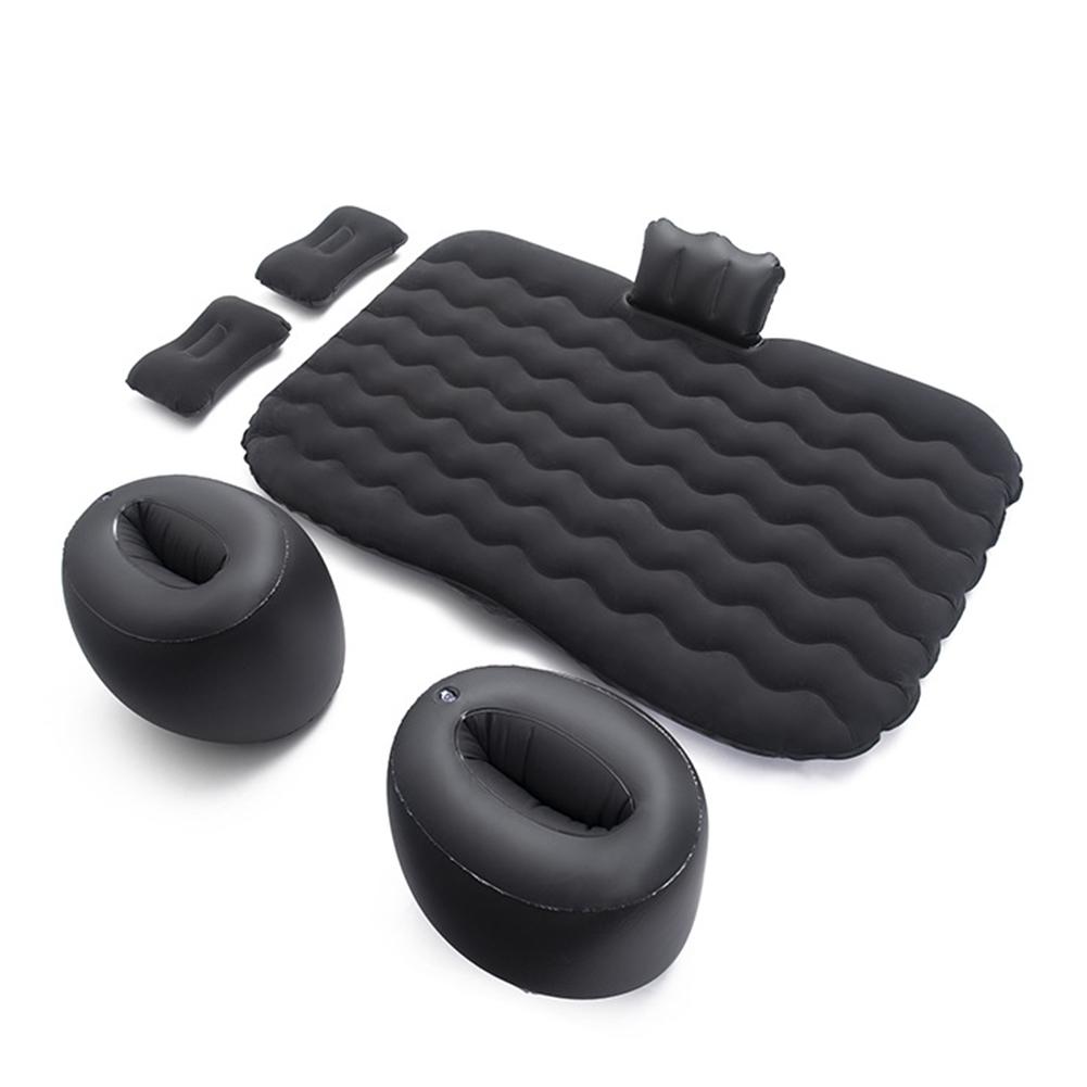 Car Inflatable Bed SUV Car Mattress Rear Row Car Travel Sleeping Pad Off-road Air Bed Camping Mat Air Mattress&Two Air Pillows: Yellow