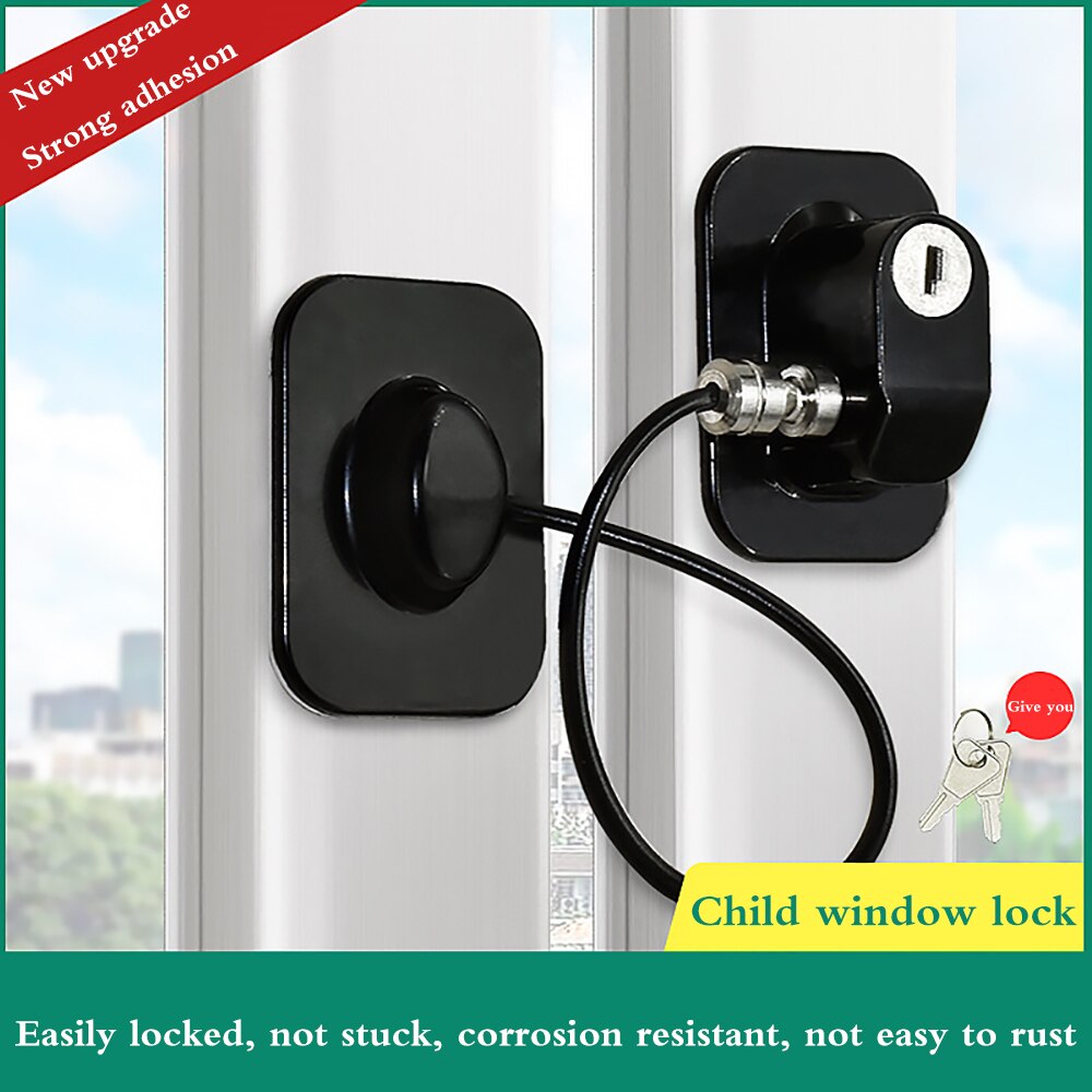 Stainless Steel Child Window Restrictor Security Lock Kids Prevent Childern Falling Window Lock Baby Protection
