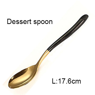 Couteau à Steak fourchette à dîner cuillères à café en acier inoxydable doré miroir polonais ensemble de couverts Restaurant salle à manger ensemble de vaisselle 1 pièces: dessert spoon